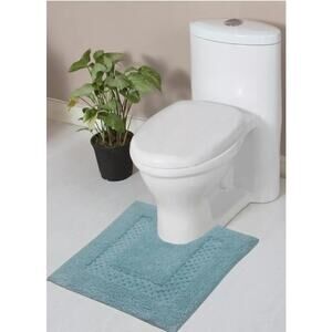 20"x20" Classy Bathmat Collection Aqua Cotton Tufted Bath Rug - Home Weavers